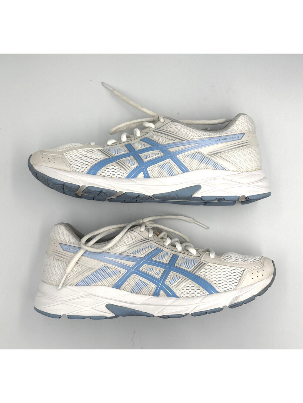 ASICS Gel Contend 4 Women's Size 10 White Blue Running Walking Shoes